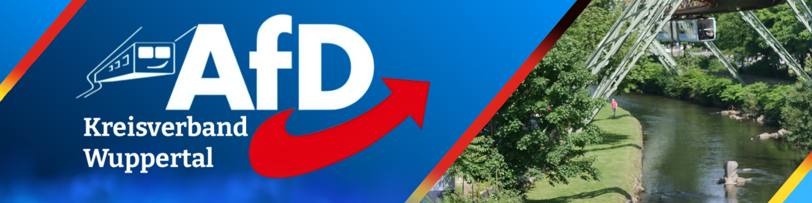 AfD Banner mit Schwebebahn